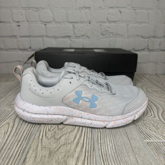 Under Armour Charged Assert 10 PNTSP Running Shoes Women’s 7.5 Gray 3027092-100 - Picture 1 of 9